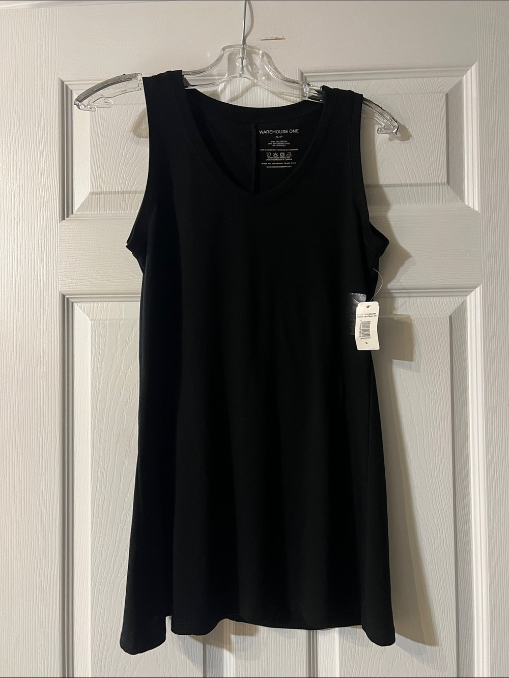 Warehouse Black Sleeveless V-Neck A-Line Dress